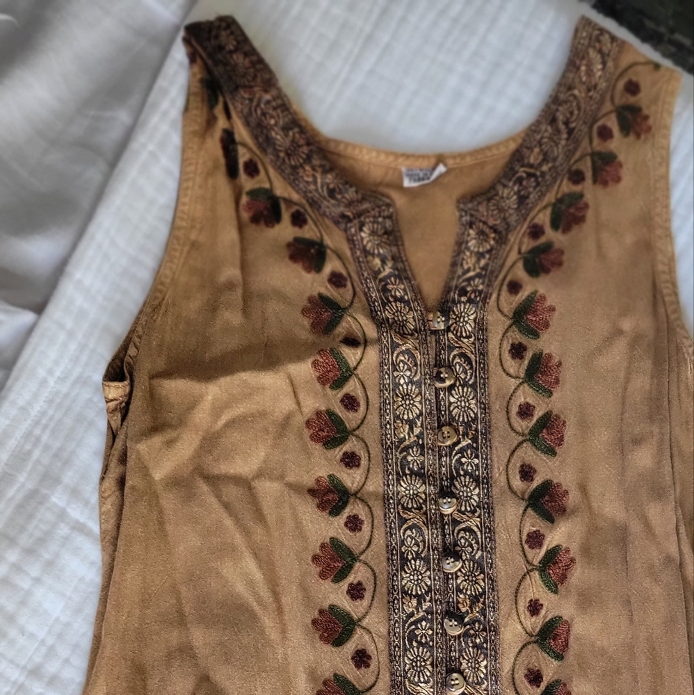 Bohemian Embroidered Flowy Dress